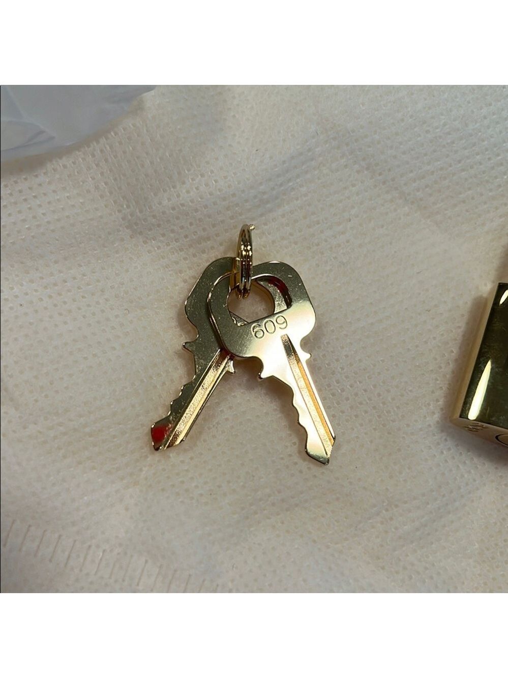 Louis Vuitton Shiny Gold Lock and Key Set #609 - Picture 3 of 12